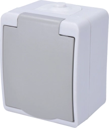 Solight buitenstopcontact voor vochtige omgevingen IP54 grijs - 1 stuk