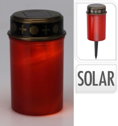 Begraafplaats LED-kaars met zonne-oplaadfunctie, prikstok, 12 cm