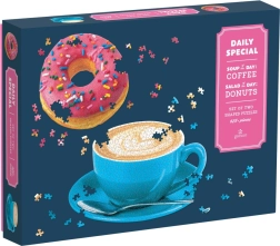 Speciale 2-in-1 puzzelset – donut en kopje koffie, ongeveer 625 stukjes
