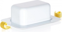 Botervloot van staal in witte kleur