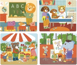 Vilac houten puzzels Beroepen 4-in-1