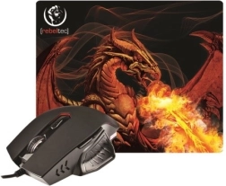 Gaming set muis en muismat RED DRAGON