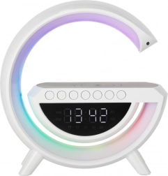 LED RGB-lamp met draadloos opladen, radio, wekker en Bluetooth-luidspreker