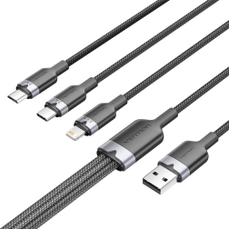 Vention USB 2.0 3-in-1 kabel - USB-C, Lightning en Micro-B