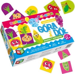 Spel boven en onder: fruit en groenten – puzzel voor kinderen