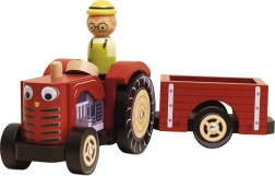 Le Toy Van houten tractor met aanhanger voor kinderen