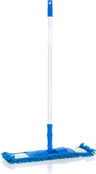Platte chenille-mop met telescopische steel, donkerblauw (42 × 13 cm, 68–120 cm)