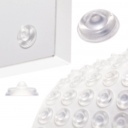 Zelfklevende siliconen stootdoppen 13 mm – transparant, 50 stuks