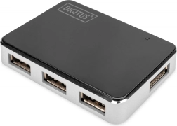 actieve USB 2.0-hub 4-poorts zwart‑zilver DIGITUS
