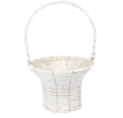 Wit rieten mandje voor bloempot 32 × 52 cm