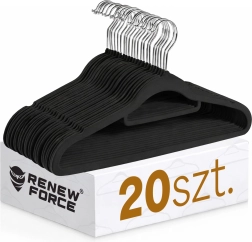 Antislip kledinghangers zwart - set van 20 stuks