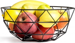 Metalen geometrische fruitschaal zwart 28 cm Vilde