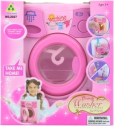 Kinderwasmachine op water op batterijen, roze