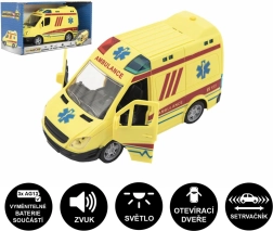 Plastic ambulance met licht en geluid, 20 cm
