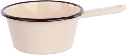 Geëmailleerd steelpannetje Silesia 0,6 l crème met schenktuit 14 cm