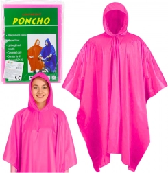 Roze regenponcho met capuchon, herbruikbaar 132 × 203 cm