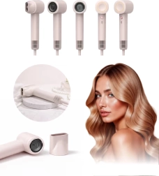 Crème-kleurige multifunctionele 5-in-1 föhn met ionisatie