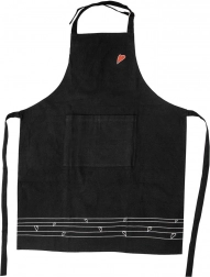 Katoenen keukenschort met hart, zwart