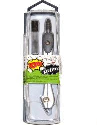 Schoolpasser van metaal met set reservevullingen