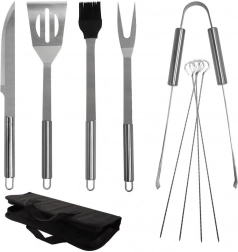 Stalen set barbecuetools in etui, 10-delig