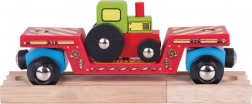 Bigjigs Rail wagon met tractor en twee rails