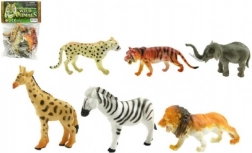 safari diertjes ZOO 6 stuks plastic figuren 10 cm in zakje