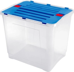 Heidrun opbergbox Dragon 100 l, transparant met deksel (mix van kleuren)