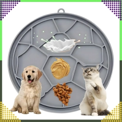 Grijze siliconen likmat voor honden en katten
