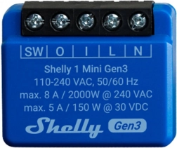 Controller Shelly 1 Mini Gen3 met Wi‑Fi en Bluetooth