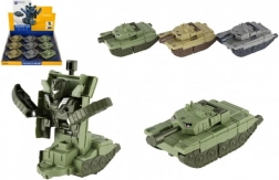 Transformerende tank/robot van plastic 14 cm op traagheidsmotor