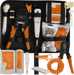 Tester voor RJ45 RJ11 kabels, netwerkgereedschapset, stripper en krimptang, 145 stuks BIGSTREN