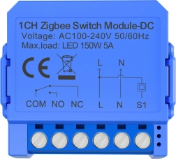 1-kanaals Zigbee-schakelmodule met droogcontact Avatto