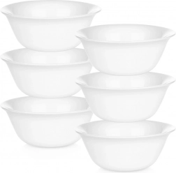 Witte glazen kommen 300 ml, set van 6 stuks