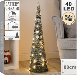Lichtgevende kegelvormige kerstdecoratie 80 cm, groen, 40 LED