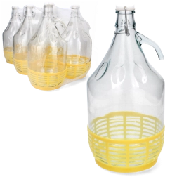 Glazen mandfles van 5 l met handgreep en mechanische sluiting