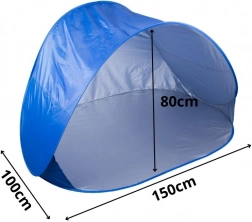 Zelfopzettend strandtentje met UV-bescherming, groot en licht