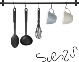 Zwarte metalen keukenreling RADKA 78,5 cm