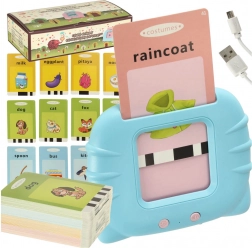 Kinder audiolezer en kaarten voor het leren van Engels, 112 dubbelzijdige kaarten, blauw