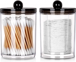 Set potjes voor wattenstaafjes en reinigingsschijfjes, 2 stuks