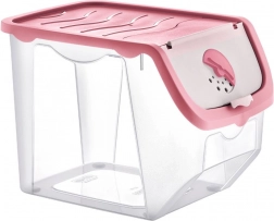 Kunststof box voor fruit en groenten met deksel, roze, 12 l