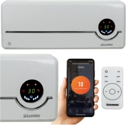 Luchtgordijn KAMINER AIRO met elektrische verwarming en Wi‑Fi, wandmontage