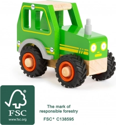 Houten tractor Small Foot groen