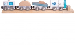 Bigjigs Rail houten mijntrain met rails en buffer