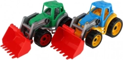 Kleurvolle tractor met plastic schep voor kinderen