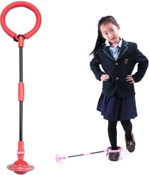 Opvouwbaar voet-springtouw / hoelahoep - rood