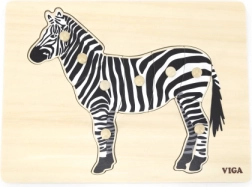 Houten Montessori-inlegpuzzel VIGA zebra
