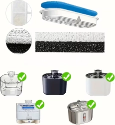 Vervangende filters voor drinkfontein voor honden en katten – set van 8 stuks