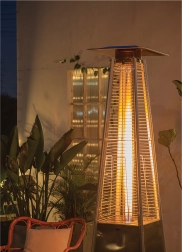 Gas terrasverwarmer piramide 13 kW met hoes