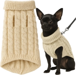 Beige wintertrui voor hond en kat S Purlov