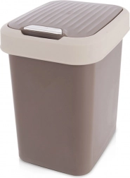 Plastic prullenbak 12 l bruin met klepdeksel